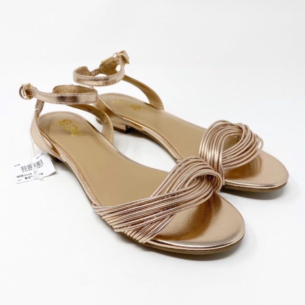 Brash Rose Gold Open Toe Strappy Sandals Size US 8